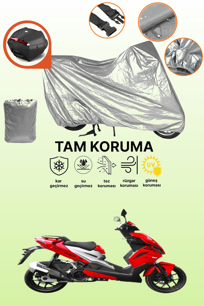 dokaca حقيبة خلفية رمادية متوافقة مع يوكي إيمولا 125، غطاء واقي للدراجة النارية