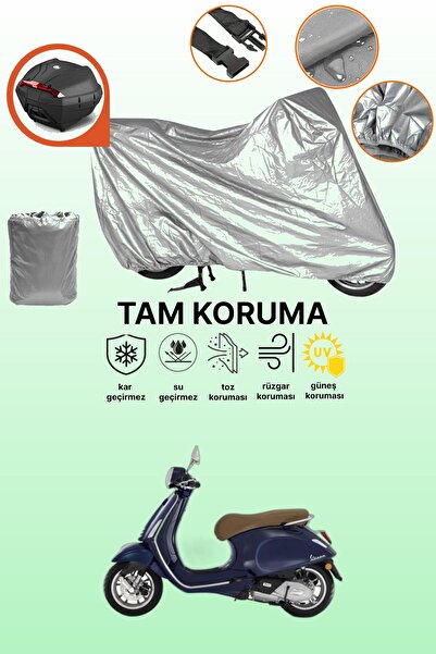 dokaca حقيبة خلفية رمادية متوافقة مع Vespa Primavera 150، غطاء واقي للدراجة ا...