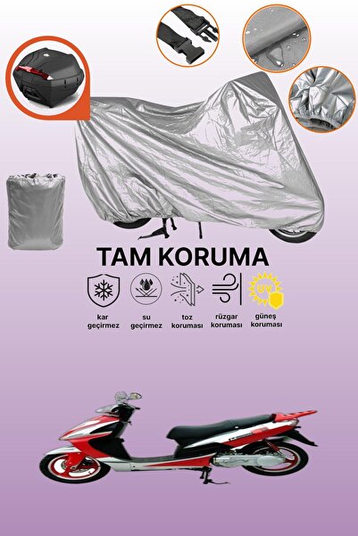 dokaca Gray Tail Bag Compatible Mondial 151 Rs Compatible Motor Tarpaulin, Pr...