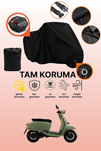 dokaca غطاء دراجة نارية متوافق مع لامبريتا V50 سبيشال، غطاء واقي أسود متوافق ...
