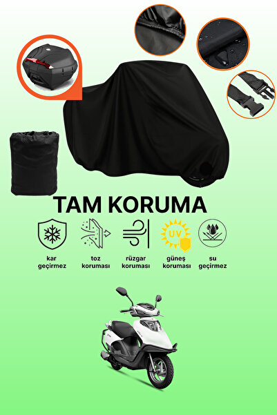 dokaca حقيبة خلفية سوداء متوافقة مع يوكي أكتيف 50، غطاء واقي للدراجات النارية