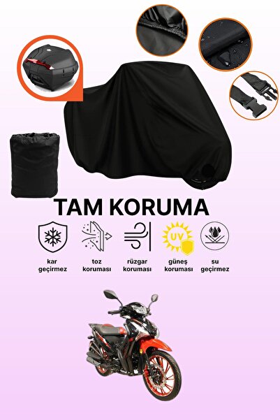 dokaca Arora Smart 50 Compatible Motorcycle Tarpaulin Compatible with Black R...
