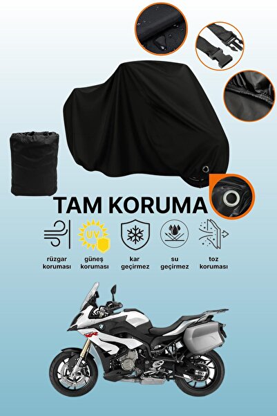 dokaca Black Compatible with Lock Bmw S 1000 Xr Compatible Motorcycle Tarpaulin
