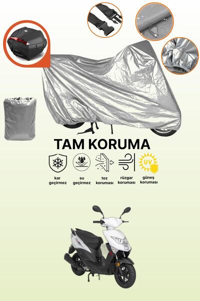 dokaca Gray Rear Bag Compatible Mondial 50 Eagle Compatible Motorcycle Cover,...