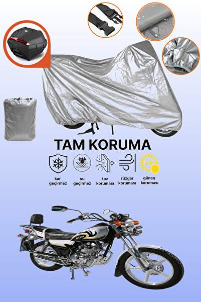dokaca Gray Rear Bag Compatible Arora Ar 180-16 C Compatible Motorcycle Tarpa...