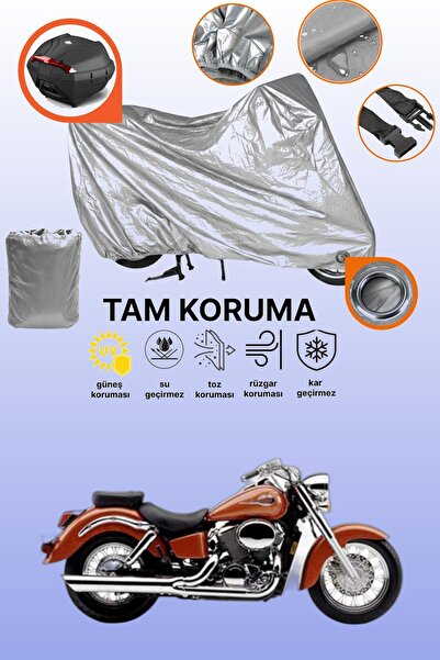 dokaca حقيبة خلفية وقفل باللون الرمادي متوافقة مع هوندا VT 750 شادو ACE، غطاء...