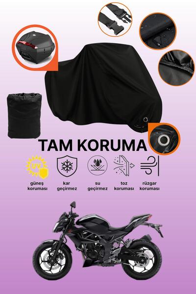 dokaca حقيبة خلفية وقفل أسود متوافقة مع دراجة نارية كاواساكي Z 250SL، غطاء واقي