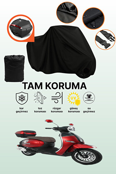 dokaca حقيبة خلفية سوداء متوافقة مع قماش دراجة نارية متوافق مع كوبيا بريليانت 50 بلس، غطاء واقي