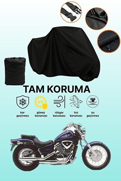 dokaca غطاء محرك متوافق مع هوندا VT 600 شادو باللون الأسود، غطاء واقي، غطاء ل...