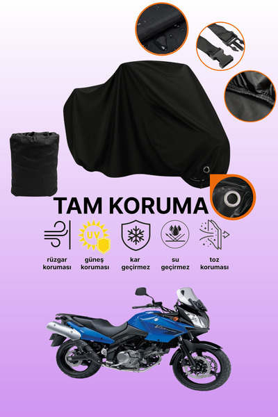 dokaca غطاء دراجة نارية متوافق مع سوزوكي V-Strom DL 650 من Black Lock، غطاء واقي