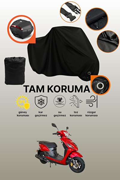 dokaca Black Lock and Tail Bag Compatible Motolux Rüzgar 50 Compatible Motorc...