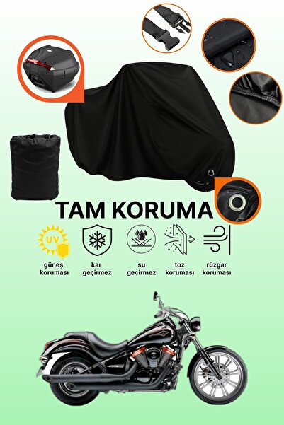 dokaca غطاء حماية أسود متوافق مع Kawasaki VN 900 Custom Special متوافق مع غطا...