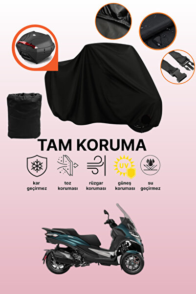 dokaca Black Rear Bag Compatible with Piaggio Mp3 530 Exclusive Compatible Mo...