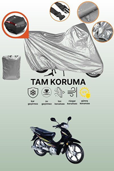 dokaca Gray Rear Bag Compatible Bisan Motocup 100 Compatible Motorcycle Tarpa...