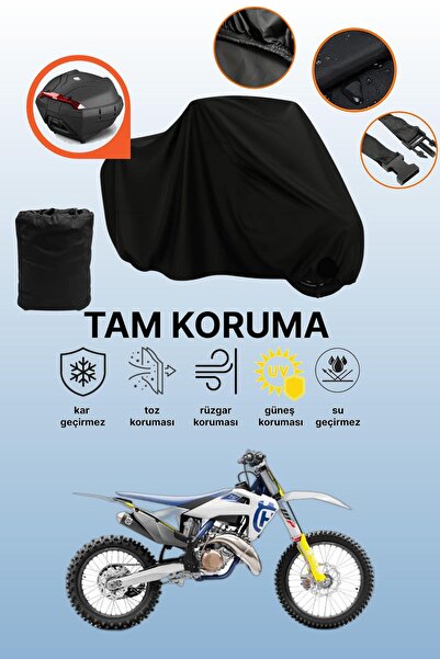 dokaca Black Rear Bag Compatible Husqvarna Tc 50 Compatible Motorcycle Tarpau...