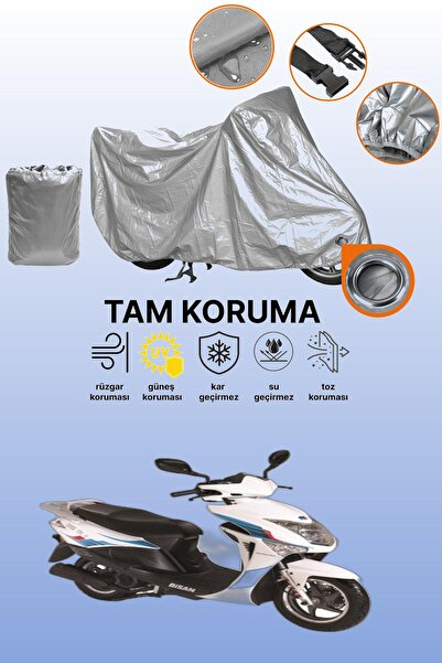 dokaca Gray Lock Compatible Bisan Nysa 150 Compatible Motorcycle Cover, Prote...