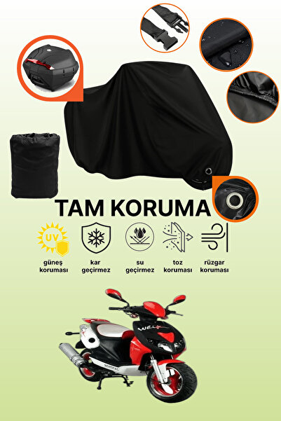 dokaca Black Lock and Tail Bag Compatible Mondial 150 Rf Compatible Motorcycl...