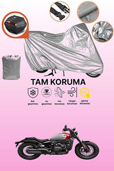 dokaca حقيبة خلفية رمادية متوافقة مع CFmoto 450CL-C، غطاء محرك متوافق، غطاء واقي