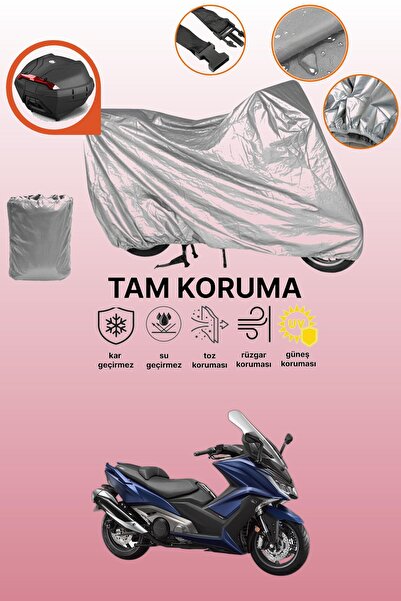 dokaca حقيبة خلفية رمادية متوافقة مع Kymco Ak 550، غطاء واقي للدراجة النارية