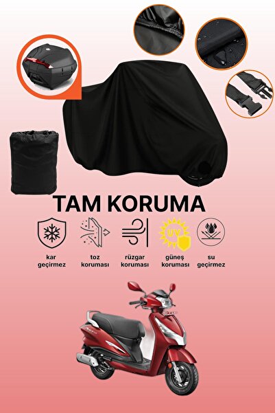 dokaca حقيبة خلفية سوداء متوافقة مع Hero Duet 125، غطاء دراجة نارية متوافق، غ...