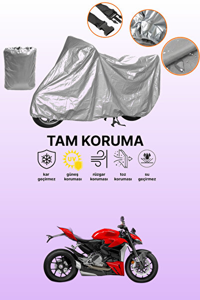 dokaca غطاء دراجة نارية رمادي اللون متوافق مع دوكاتي ستريتفايتر V2، غطاء واقي...