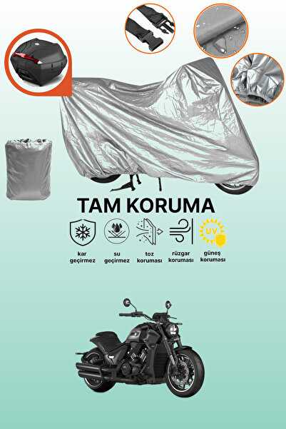 dokaca Gray Rear Bag Compatible Rks C1002 V Compatible Motorcycle Cover, Prot...
