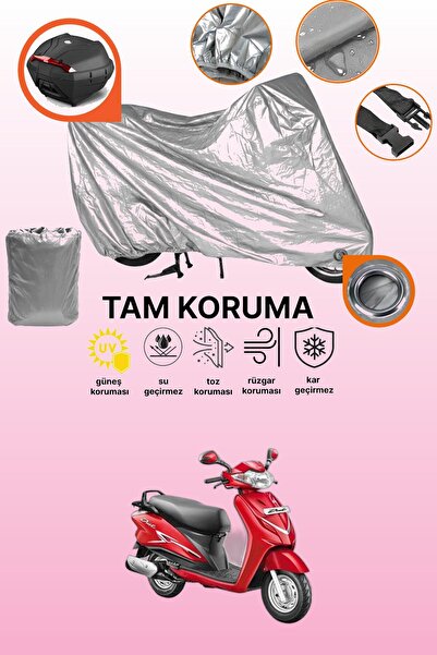 dokaca غطاء دراجة نارية متوافق مع هيرو دويت 110i مع قفل رمادي وحقيبة خلفية، غ...