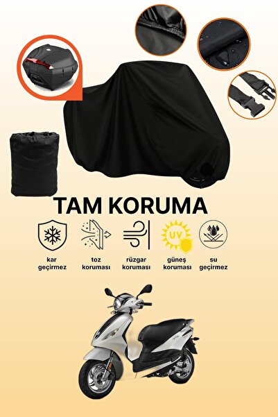 dokaca حقيبة خلفية سوداء متوافقة مع دراجة نارية بياجيو فلاي 150