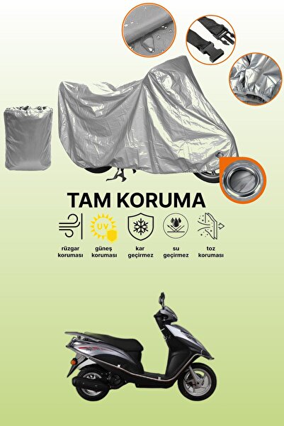 dokaca Gray Lock Compatible Kanuni Mati 125 Compatible Motorcycle Cover, Prot...