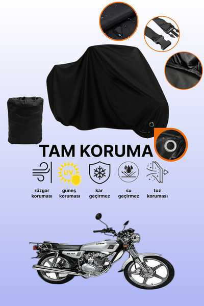 dokaca Kanuni Bs 125 Compatible Motorcycle Tarpaulin Compatible with Black Lock