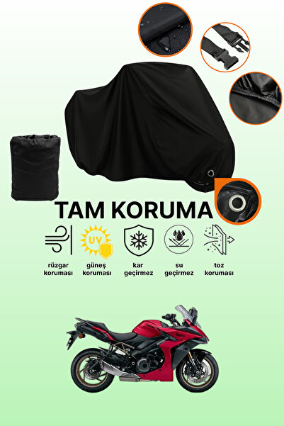 dokaca غطاء دراجة نارية متوافق مع سوزوكي GSX-S 1000 GT، غطاء واقي أسود اللون