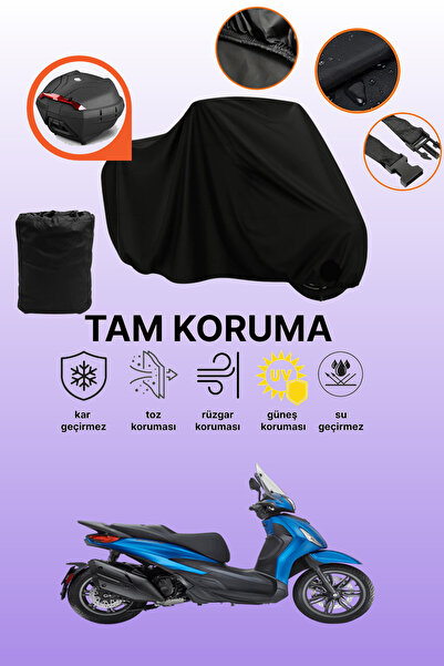 dokaca Black Rear Bag Compatible with Piaggio Beverly S 400 Compatible Motorc...