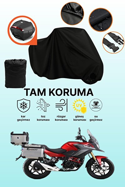 dokaca Black Rear Bag Compatible Rks Trv242 Compatible Motorcycle Tarpaulin, ...