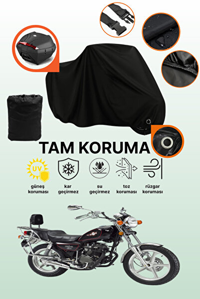 dokaca Black Lock and Tail Bag Compatible Kanuni Seyhan 250 Compatible Motorc...