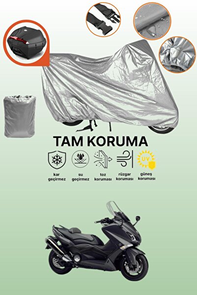 dokaca حقيبة خلفية رمادية متوافقة مع ياماها Tmax 530، غطاء واقي للدراجة النارية
