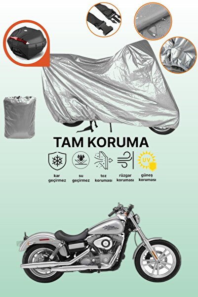 dokaca حقيبة خلفية رمادية متوافقة مع دراجة نارية هارلي ديفيدسون داينا سوبر جل...