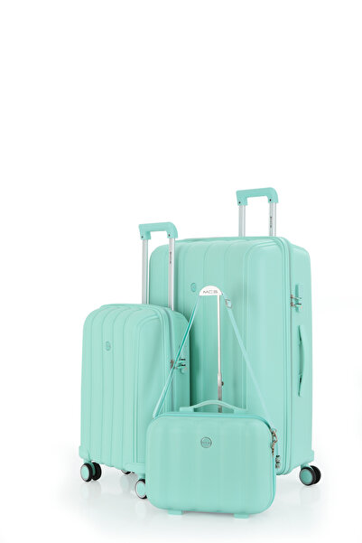 MÇS Polipropilen 3'lü Valiz Seti Büyük & Kabin & Makyaj V305