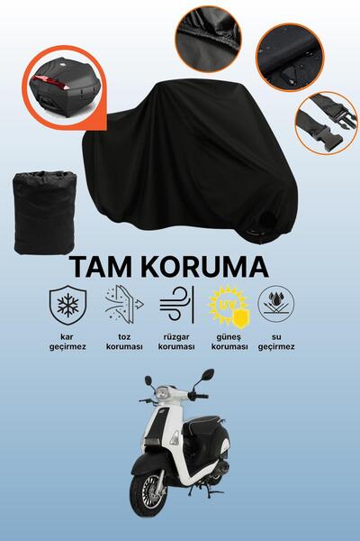 dokaca Black Tail Bag Compatible Mondial 50 Revival Compatible Motorcycle Can...