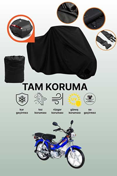 dokaca Black Rear Bag Compatible Bisan Ceylan Compatible Motorcycle Tarpaulin...