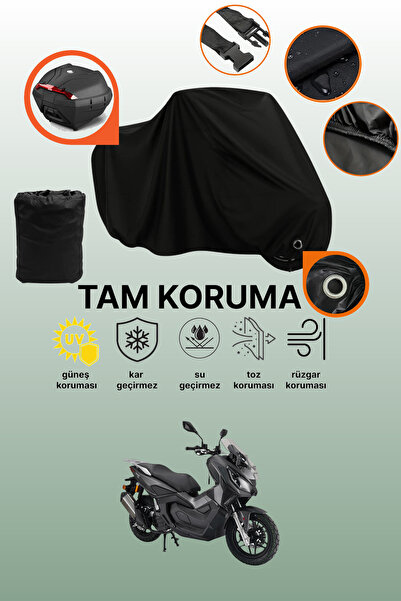 dokaca Black Rear Bag and Lock Compatible Kanuni Seha 125 Compatible Motorcyc...