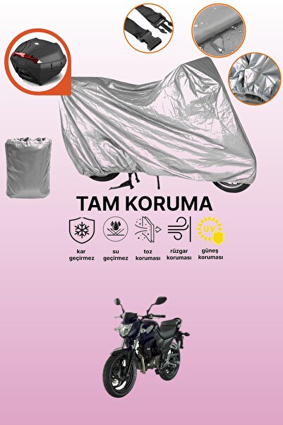 dokaca Gray Rear Bag Compatible Sym Wolf 125 Compatible Motorcycle Tarpaulin, Protective Cover