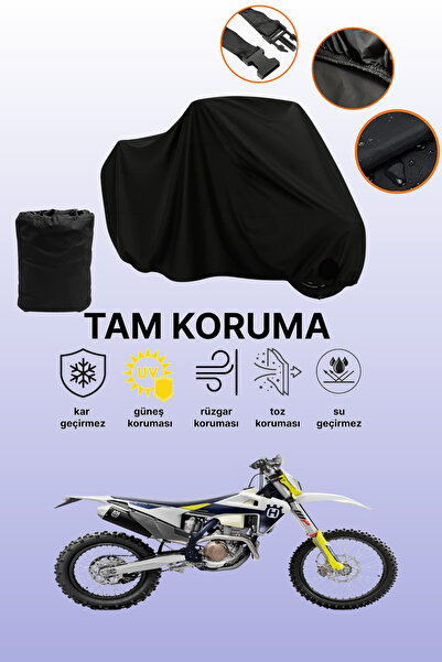 dokaca Black Husqvarna Fe 350 Compatible Engine Cover, Protective Cover, Moto...