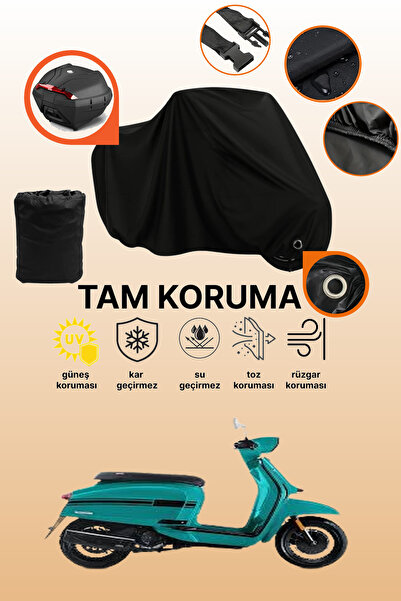 dokaca غطاء دراجة نارية متوافق مع لامبريتا V125، غطاء واقي أسود متوافق مع الح...