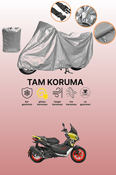 dokaca غطاء دراجة نارية رمادي متوافق مع أبريليا إس آر جي تي 125، غطاء واقي، غطاء للمحرك