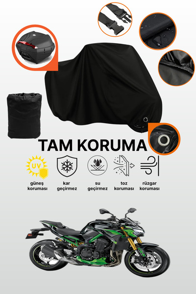 dokaca حقيبة خلفية وقفل أسود متوافقة مع دراجة نارية كاواساكي Z 900 SE، غطاء واقي