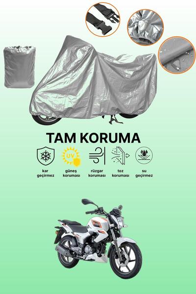 dokaca Gray Rks Titanic 150-S Compatible Motorcycle Tarpaulin, Protective Cov...