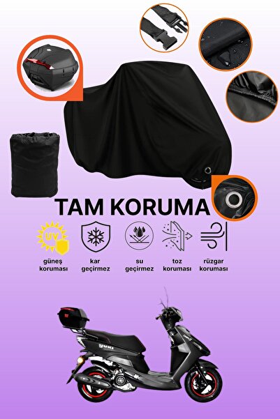 dokaca حقيبة خلفية وقفل أسود متوافقة مع يوكي JJ50QT بيكاسو 50، غطاء دراجة نار...