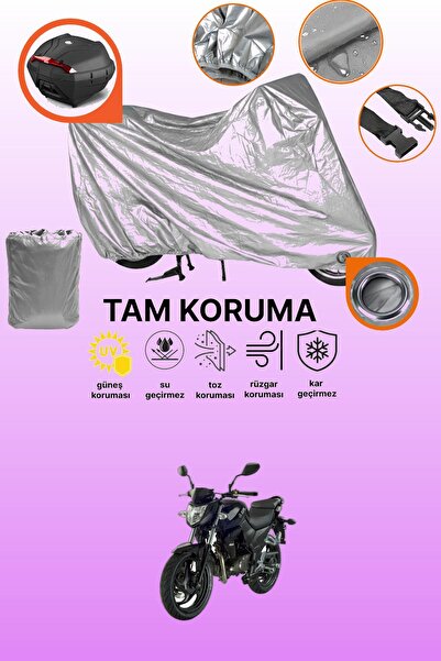 dokaca Gray Lock and Tail Bag Compatible Sym Wolf 125 Compatible Motorcycle Tarpaulin, Protection Cover