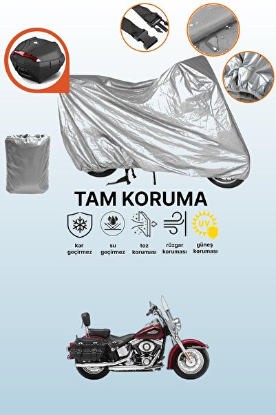 dokaca حقيبة خلفية رمادية متوافقة مع دراجة نارية هارلي ديفيدسون هيريتاج سوفتيل كلاسيك FLSTCI المتوافقة مع الدراجات النارية