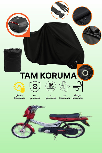 dokaca غطاء دراجة نارية متوافق مع كانوني موديل توربو سبورت، غطاء واقي أسود اللون